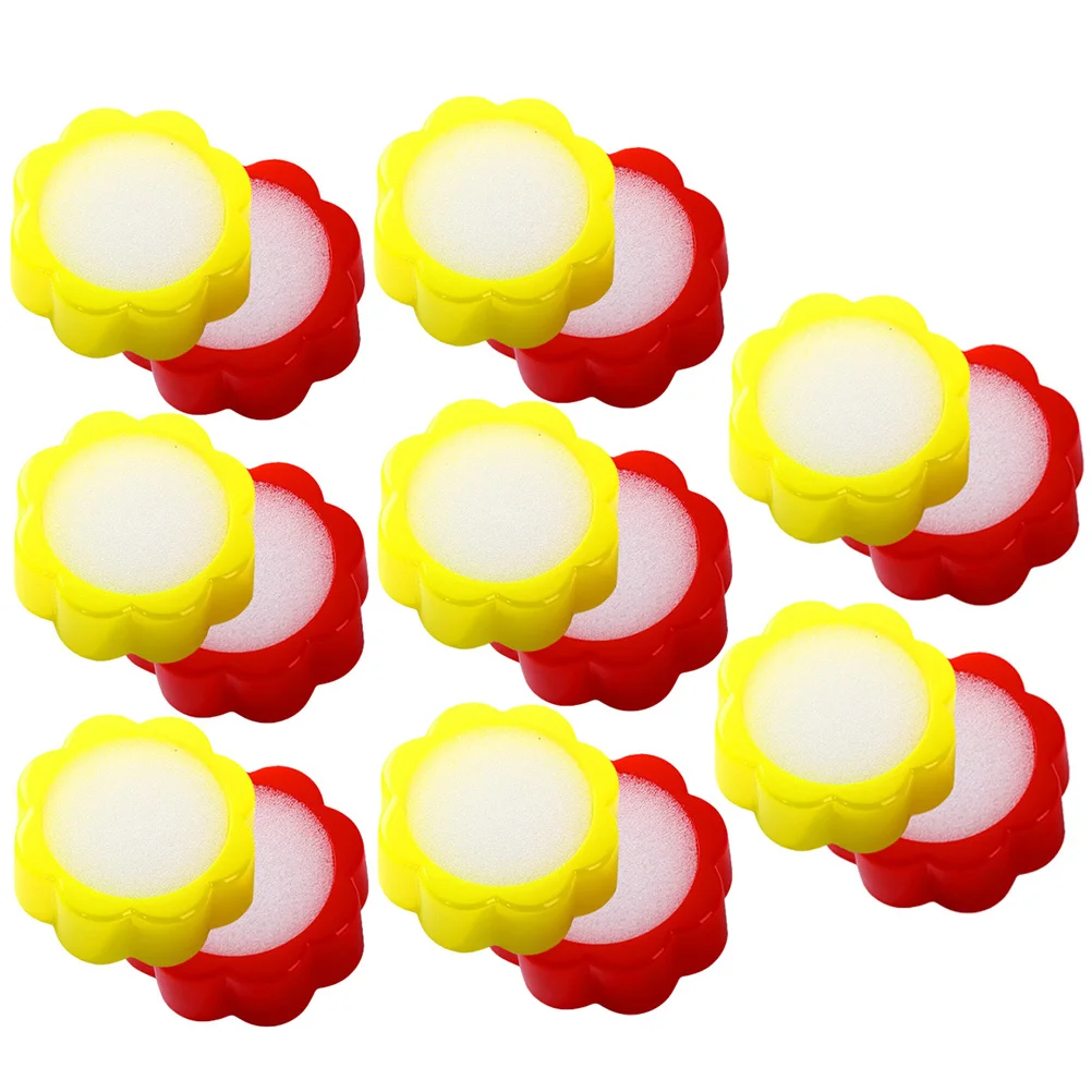 16Pcs Finger Wet Sponge Finance Counting Supplies Flower Shape Finger Moistener Counting Tool Office Supply