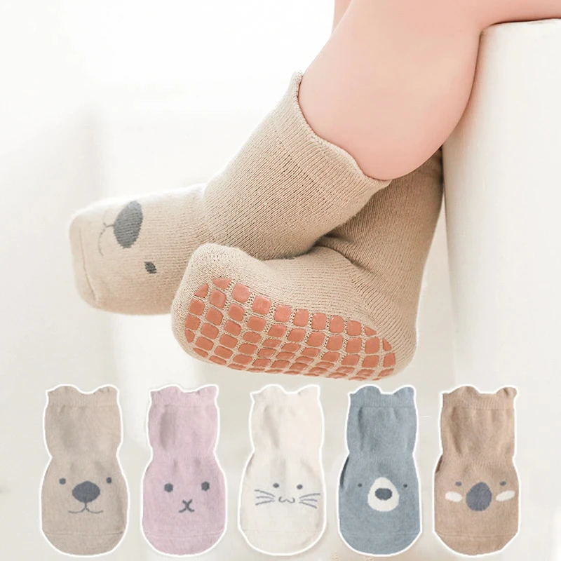 

Cartoon Infant Baby First Walker Sock for Boy Girl Cartoon Animal Non-slip Floor Sock for Toddler Spring Autumn Soft Cotton Sock