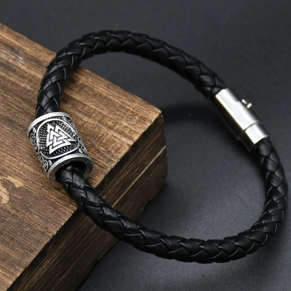 الفايكنج رونز خرز اساور ساحرة لتقوم بها بنفسك مجوهرات الفايكنج ، فيفيسير السلافية كولوفرات البوصلة الثلاثي الثالوث الخرز رجالي بانج #2