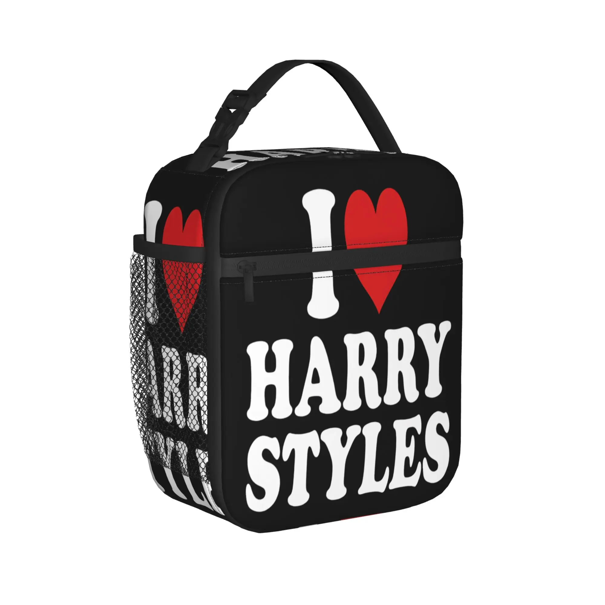 Love H-Harrys S-Styles  Lunch Bag Cute Lunch Box School Portable Zipper Thermal Tote Handbags For Girls Oxford Custom Cooler Bag