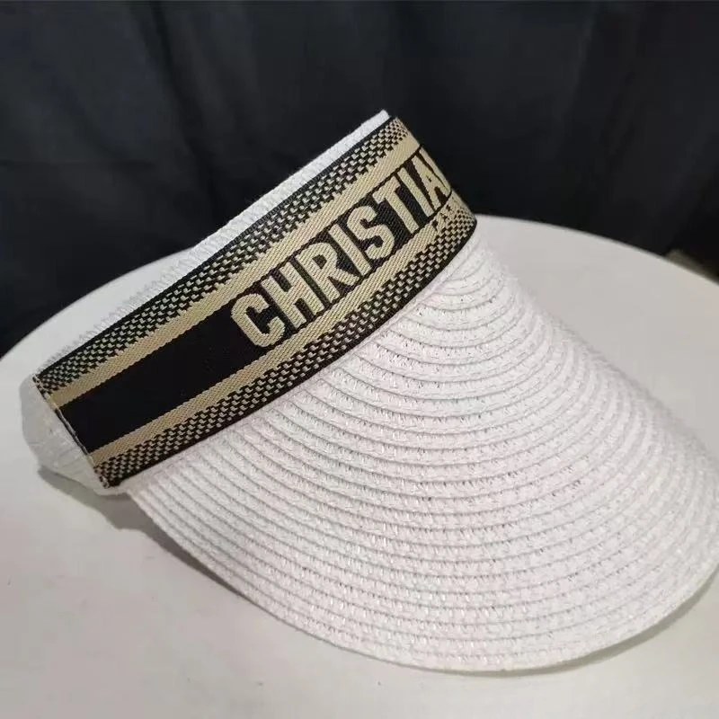 Chapéu de palha ao ar livre feminino versão coreana vazio cartola carta moda sombra chapéu de palha praia boné chapéu de sol
