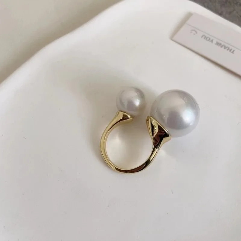 

Jianjie Light Luxury Women’s Imitation Pearl Opening Rings High Quality Exquisite Ring Accessories Fashion Gifts Tide