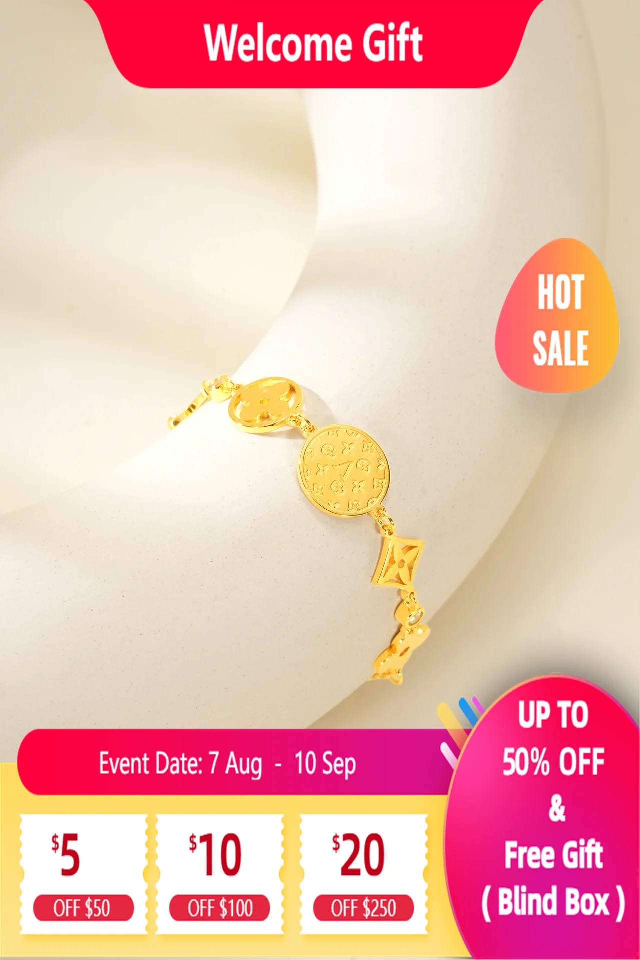 

Lium Gems 24k Gold Vermeil Letter Chain Link Bracelets Adjustable 925 Sterling Silver Birthday Jewelry
