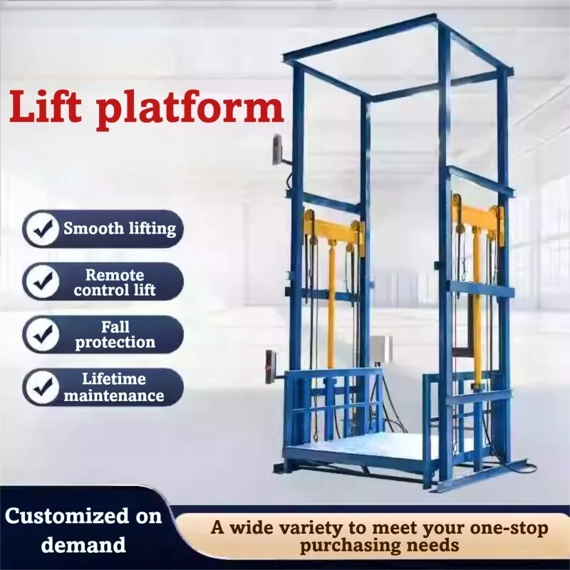 Heavy Duty Hydraulic Scissor Lift Table 1T Loading Capacity 7M 8M Height With Remote Control