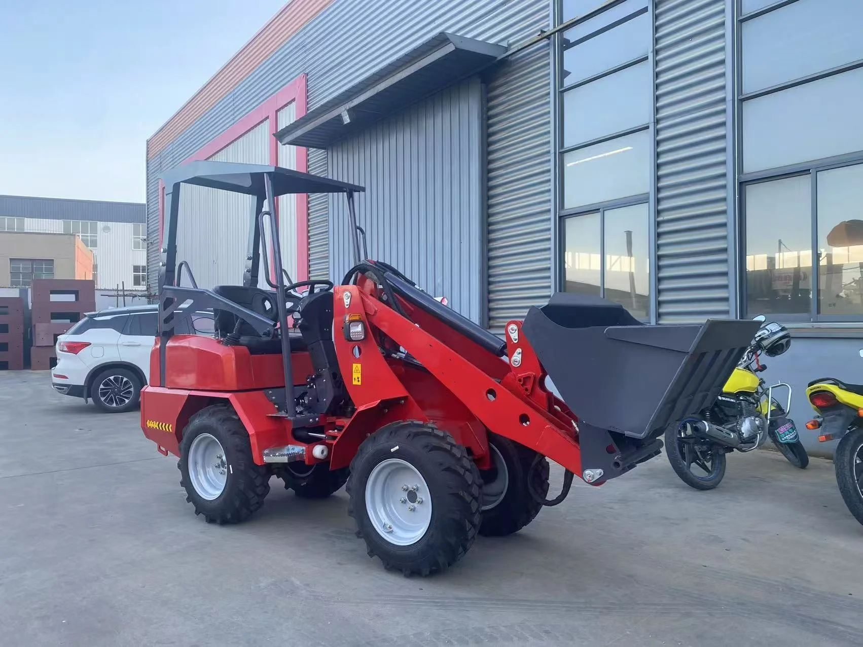 

Mini Loader 1000kg Free Shipping Front Loader 4×4 Wheeled Backhoe Loader All Terrain Skidsteel loader Small Loader 4 wheel
