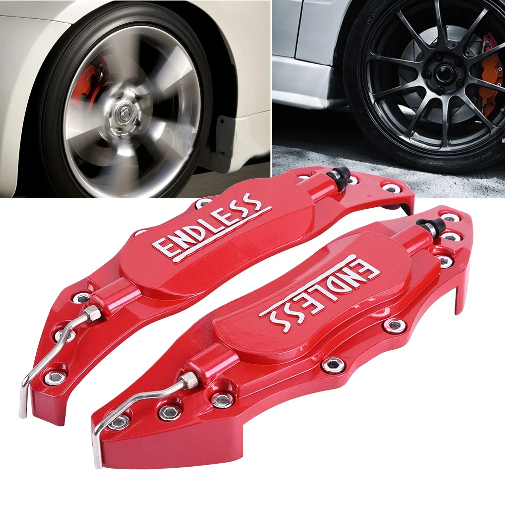 2pcs Car Brake Caliper Cover Trim Aluminum Brake Caliper Protector For 16in-17in Wheel Hub