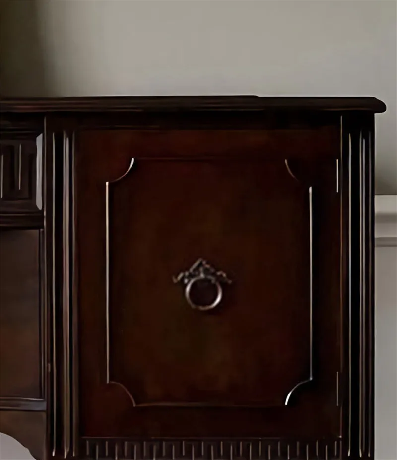 Retro solid wood entrance table villa high-end strip case locker small apartment entrance cabinet foyer cabinet