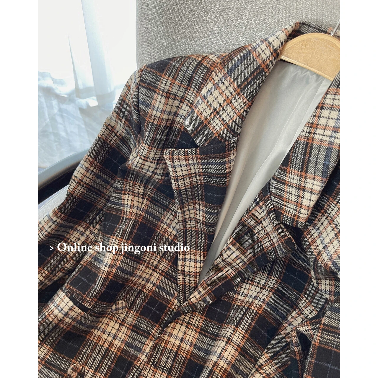 2022 Woman New Oem Woolen Plaid Tweed Blazers Suits Coats Jackets Tailoring Fashion Chic Elegant New Stylish Clothes Parkas Y2k