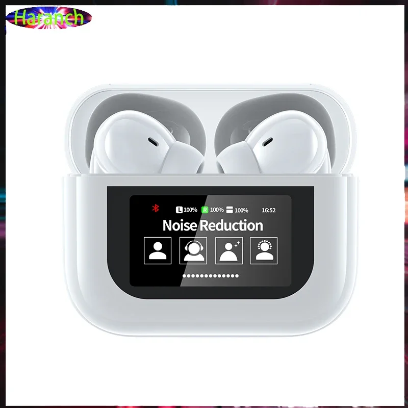 

New 2024 A9 ProTWS Earbuds wireless earphones with LCD Touch Screen ANC Noise Cancellation HD Call Stereo Sound Earphones YW07