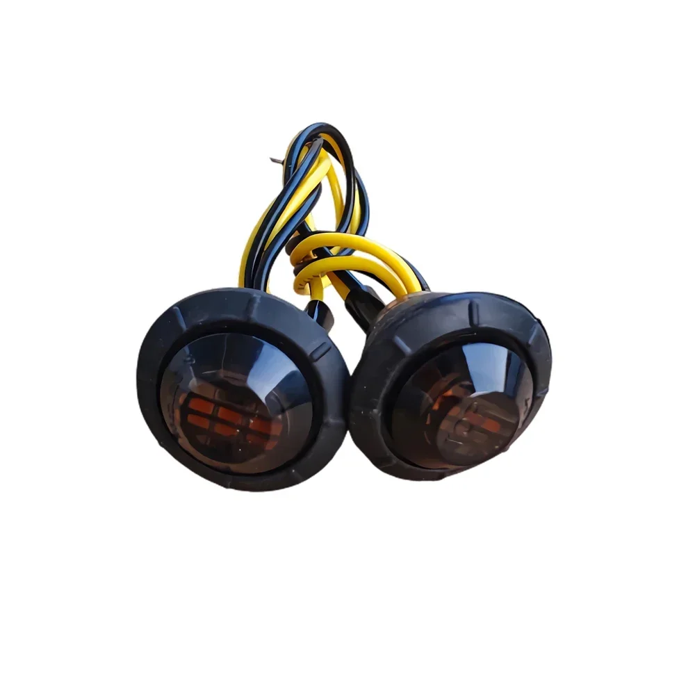 10Pcs Small Round Smoked Truck Clearance Lights 12V Trailer Side Marker RV Van Pickup Truck Red White Amber Signal Lights