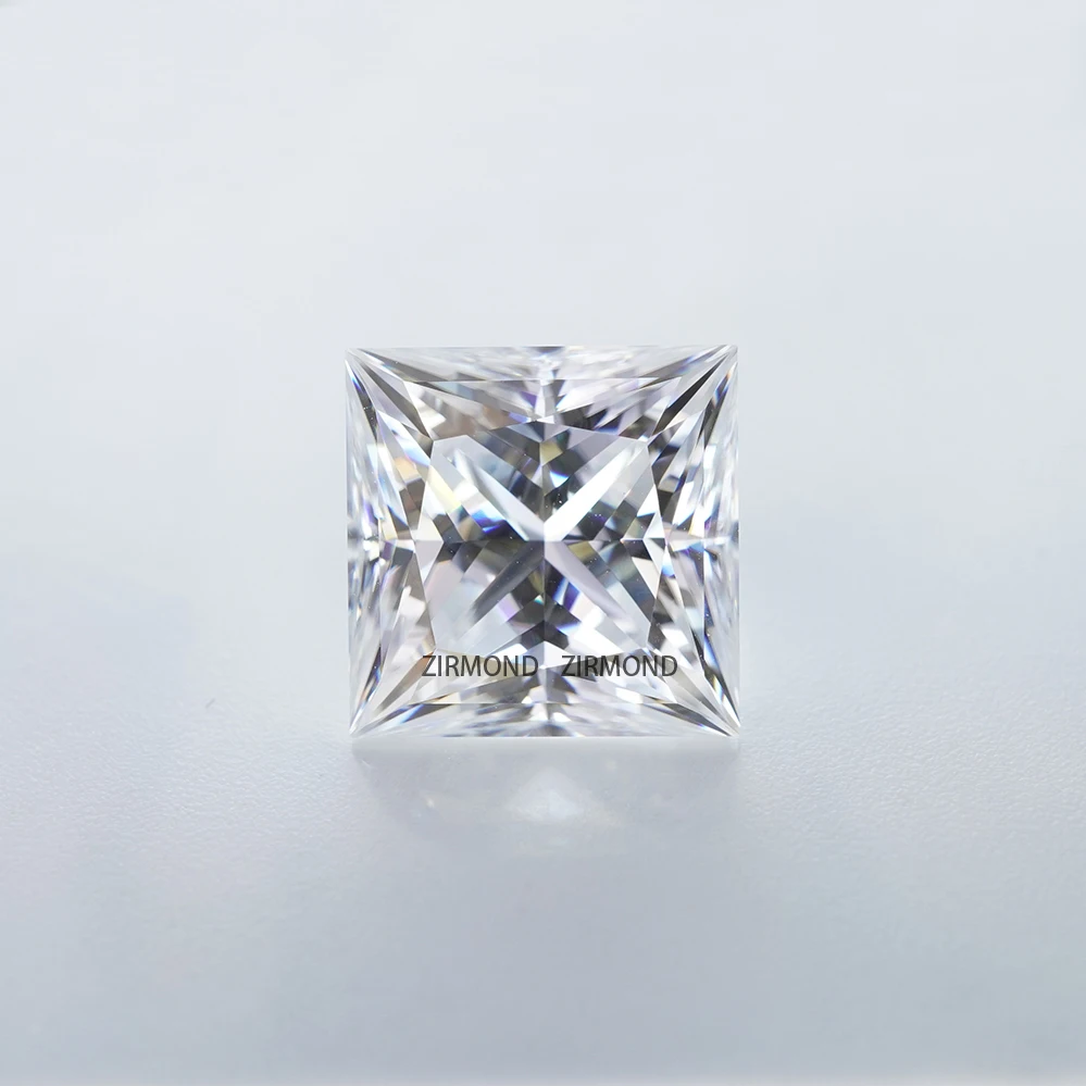 

Sparkling Lab Grown Real D Color White Moissanite Loose Stone Princess Cut VVS1 for Necklace with GRA Certificate