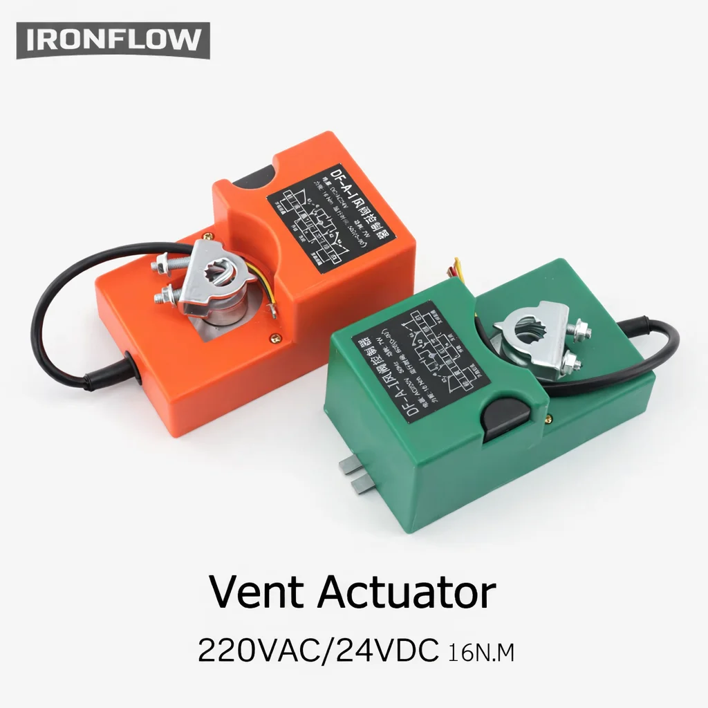 DC 24V AC 220V 7W 16Nm Adjustable Wind Valve Controller Electric Air Damper Actuator with Speed Options 17S 32S 50S 60S