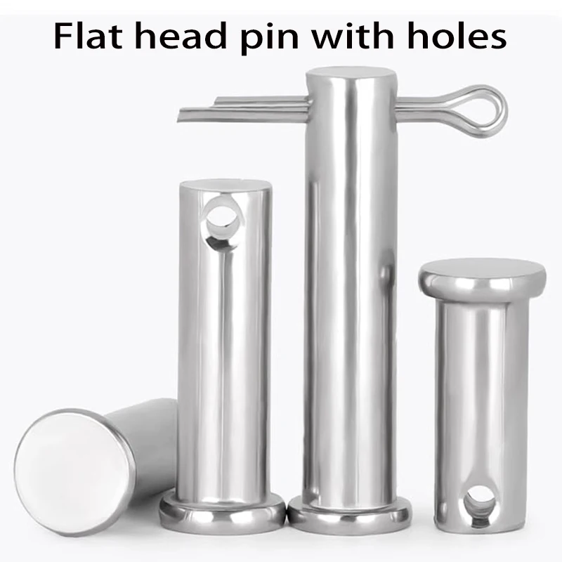 Con foro perno albero coppiglia perno set testa piatta perno cilindrico spina pin di posizionamento M3M4 M5 M6 M8GB882 304 acciaio inossidabile