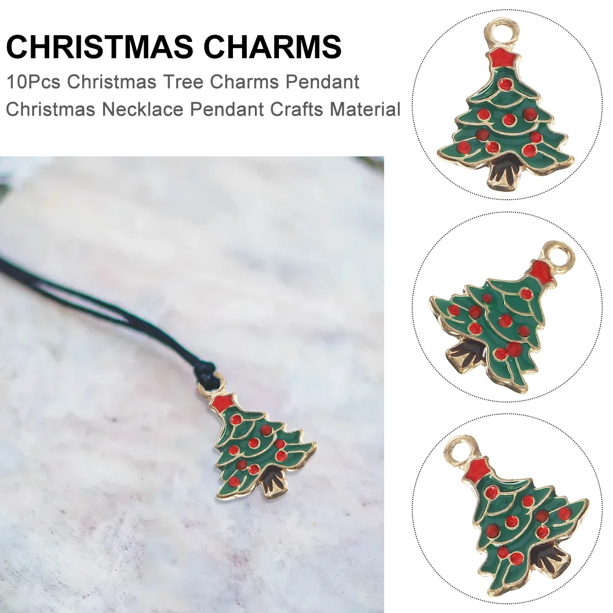 10 قطعة المعلقات شجرة عيد الميلاد عالية الجودة سبيكة DIY بها بنفسك السحر ل قلادة المفاتيح صنع المجوهرات لوازم الحرف الزخرفية #4
