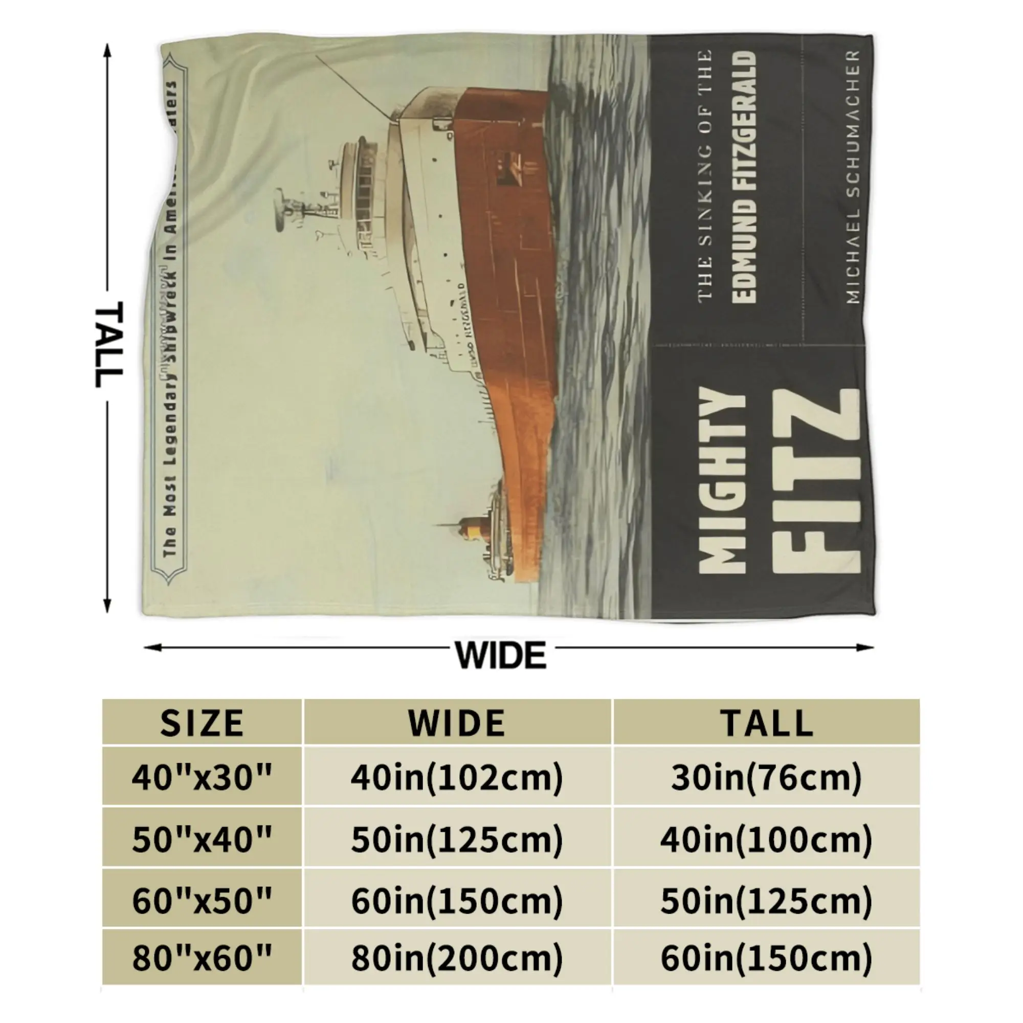 إدموند فيتزجيرالد بطانية السفينة العظيمة لينة موضة أفخم رمي بطانية للفتيات الفتيان الأريكة السرير الفانيلا المفرش غطاء السرير
