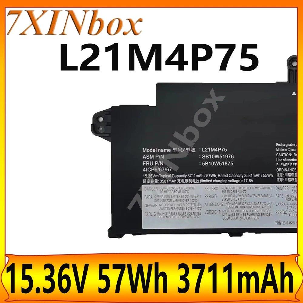 

7XINbox L21M4P75 L21L4P73 15,36 В 57 Втч 3711 мАч Аккумулятор для ноутбука Lenovo ThinkPad T14S GEN 3 21BR 21BS 21CQ 21CR GEN 4 21F6 21F7