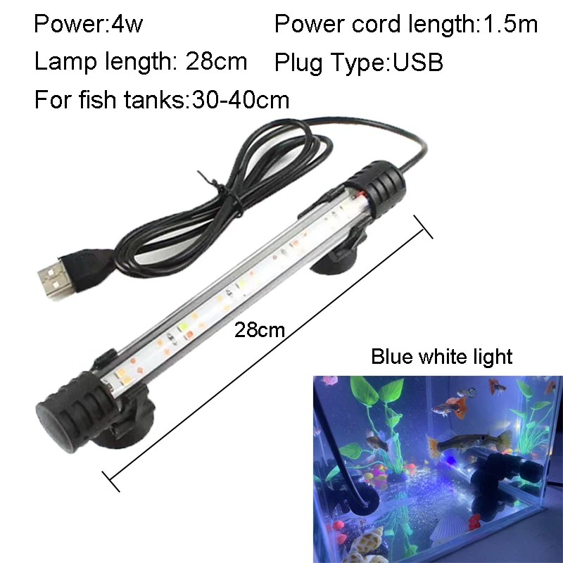 18-58cm USB Plug Aquarium Licht LED Waterdicht Aquarium Licht Onderwater Verlichting Dompelpompen Lamp Plant Grow Lamp 110-240V