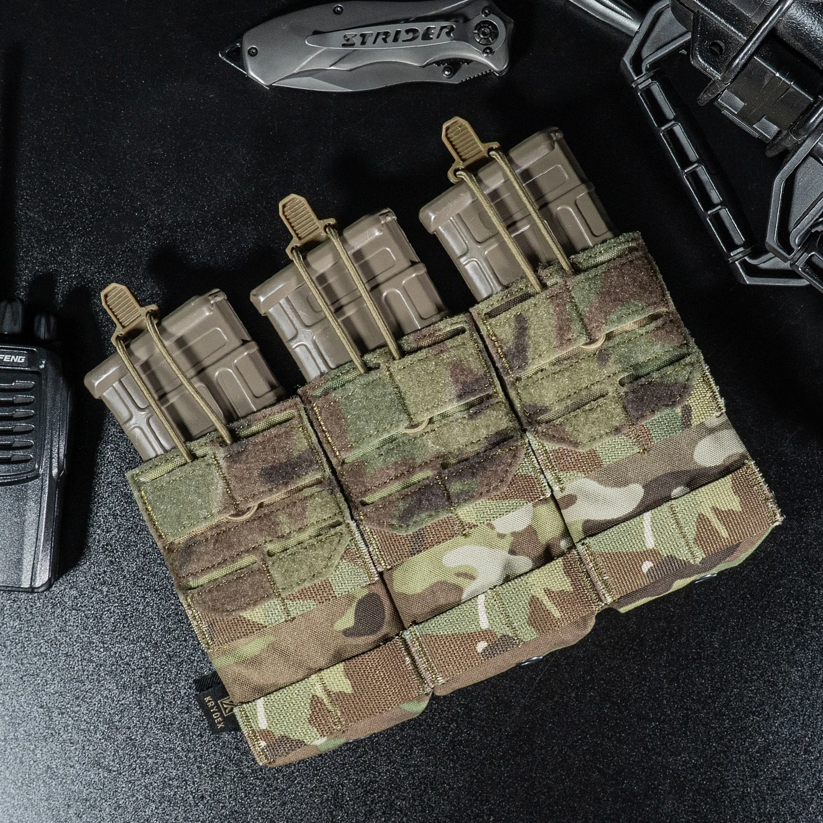 KRYDEX Taktische MOLLE Dreifach-Magazintasche Offene Oberseite 556mm Magazintasche für M4 M16 AR15 Jagd- und Airsoft-Zubehör – Detail 6