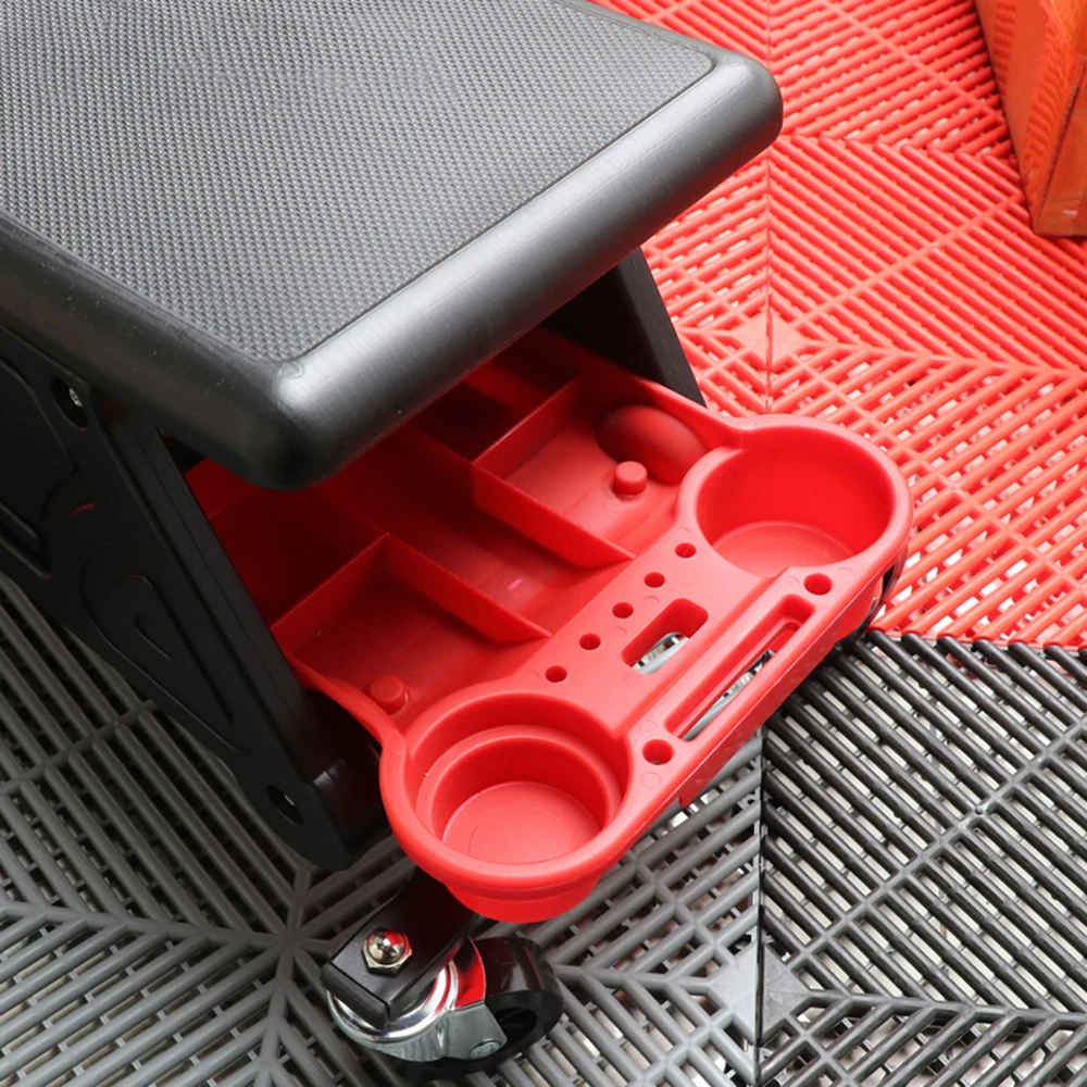 JUNGLEFLASH Car Detailing Stool Chair Mobile Rolling Seat Creeper for Mechanics Detailers/Garage/Workshop/Vinyl Wrap