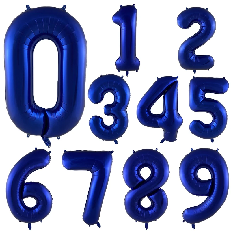 40Inch Dark Blue Number Foil Balloon 0-9 Digital Globos Children Birthday Party Decoration Baby Shower Toy Kids Graduation Gifts