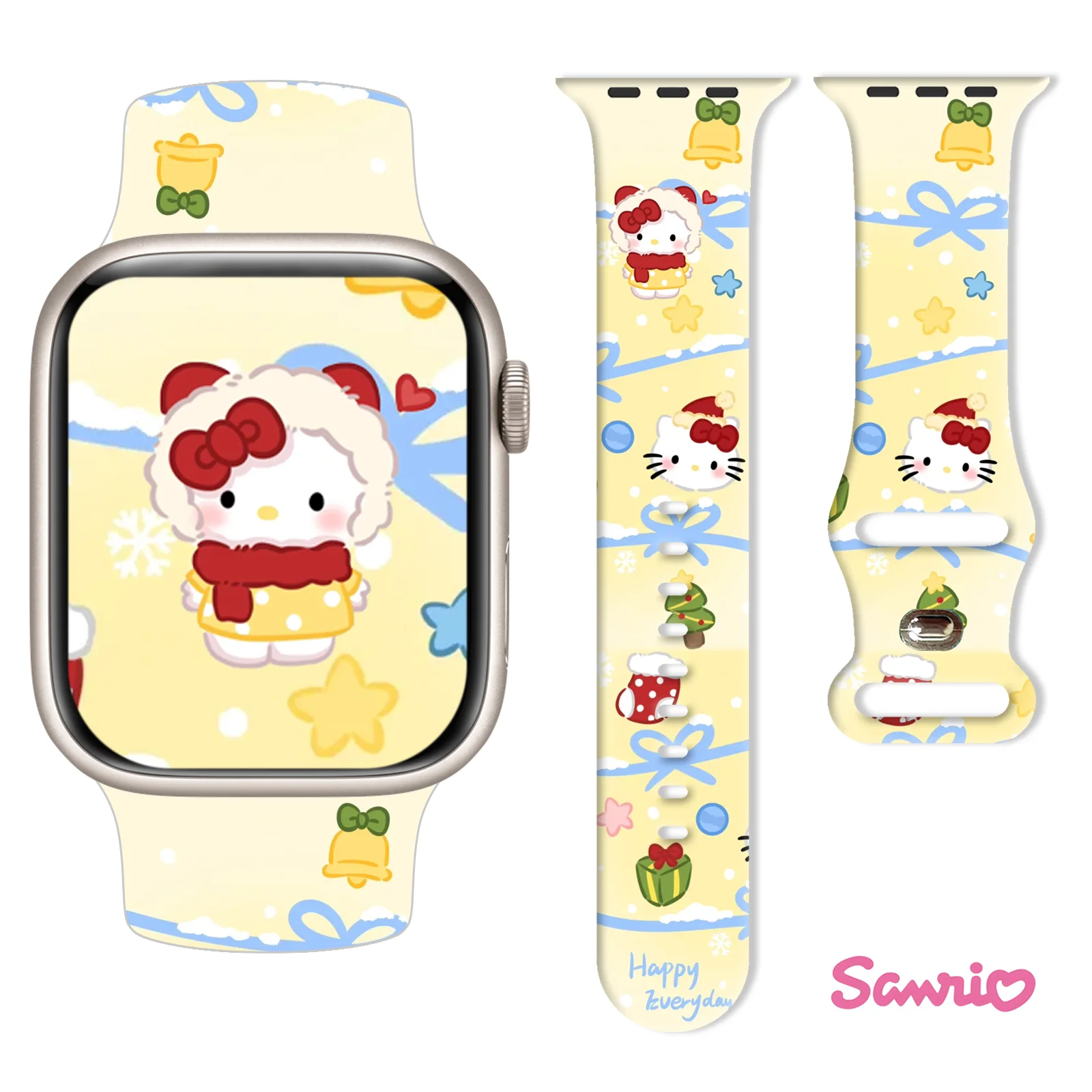 

Hello Kitty Print Strap for iWatch 11 10 9 8 Silicone Band Replaceable Bracelet for Apple Watch 46mm 42mm 41mm 38mm Watchband
