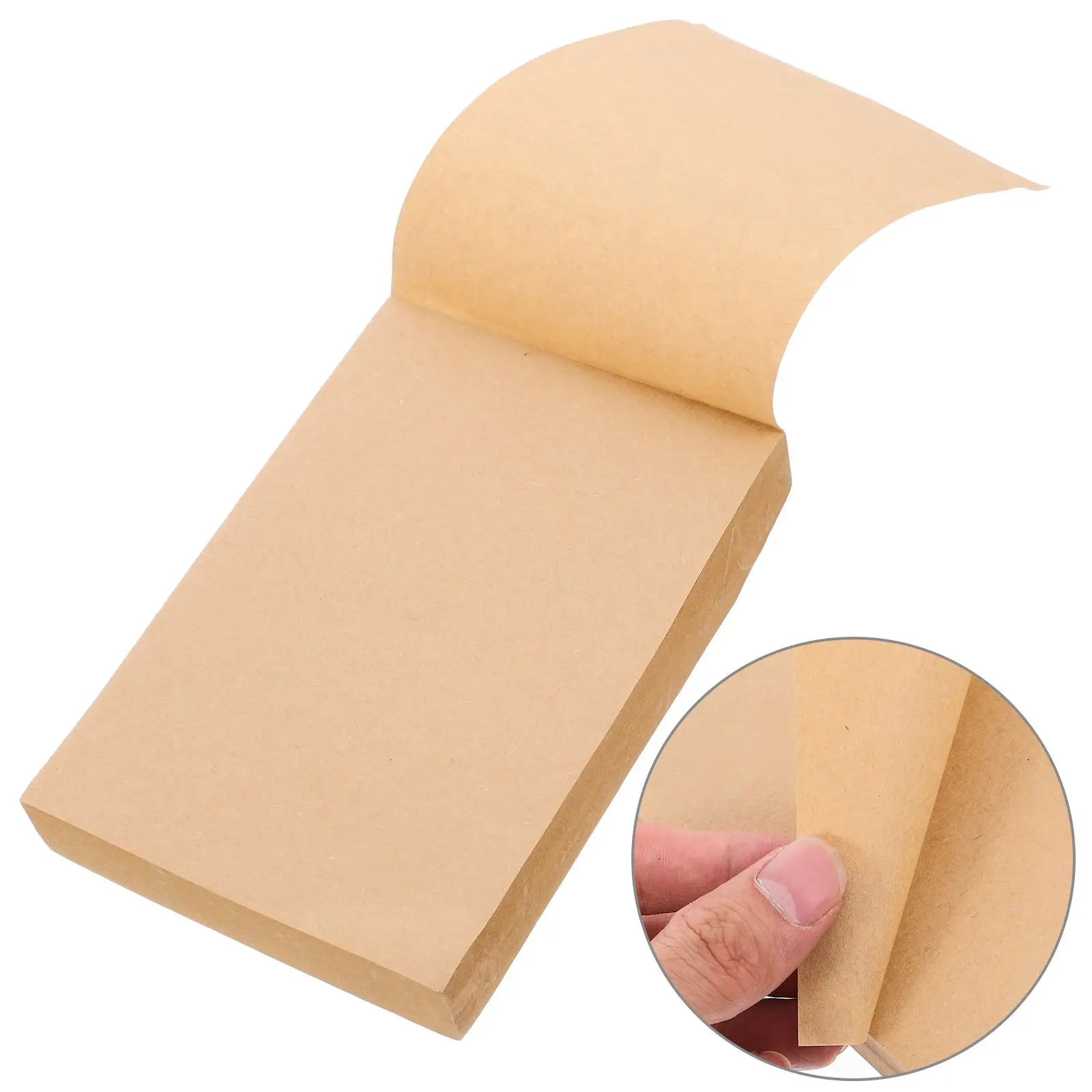 Notepad Blank Scratch Pads Small Rice Paper Funny Office Supplies Desk Decor Brown