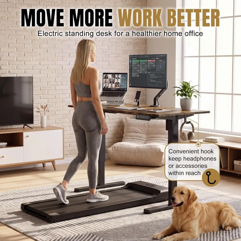 45 Inches Electric Standing Desk with Phone Holder, Height Adjustable Home Office Desk