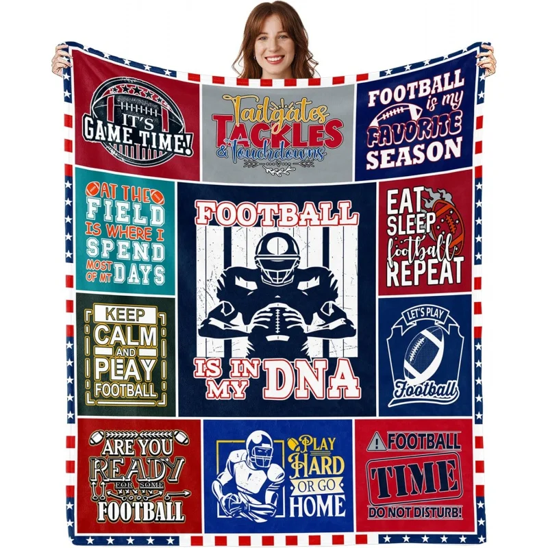 

Boys American Football Gift Blanket, Suitable for Bed Living Room Sofa