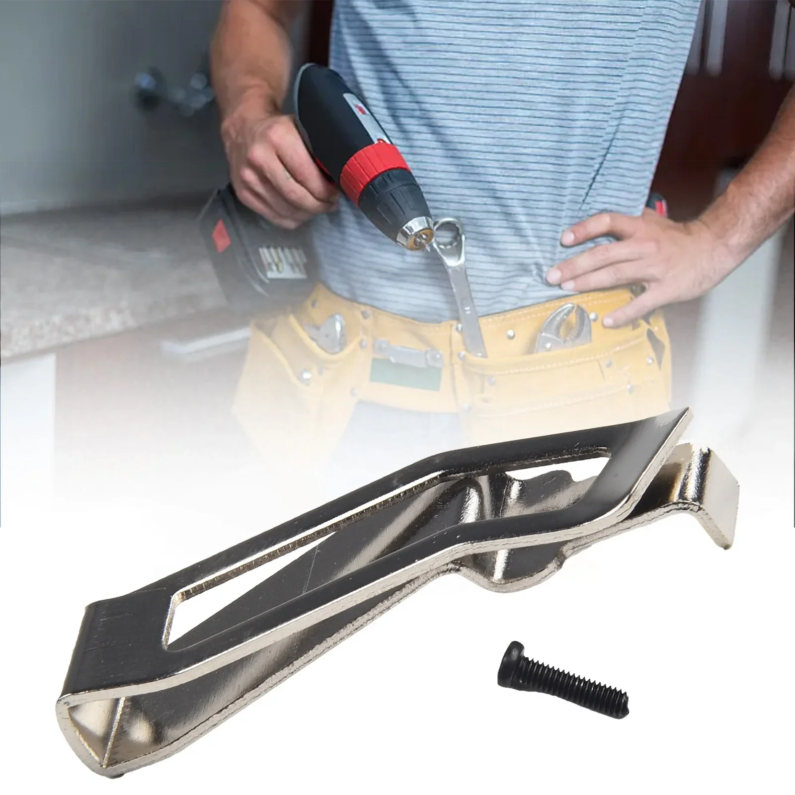 Винтовой зажим для ремня, оборудование для мастерской, ручка для сверла в сборе, металлическая модель, верхние детали электроинструмента, садовый дом, серебро