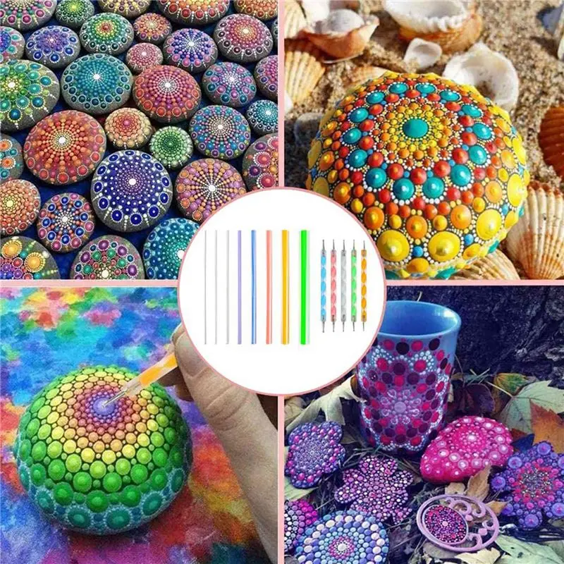 YSUN-26X Mandala Dotting Tools Set For Painting Rocks,Painting Rocks Dot Kit,Acrylic Stick,Point Drill Tool