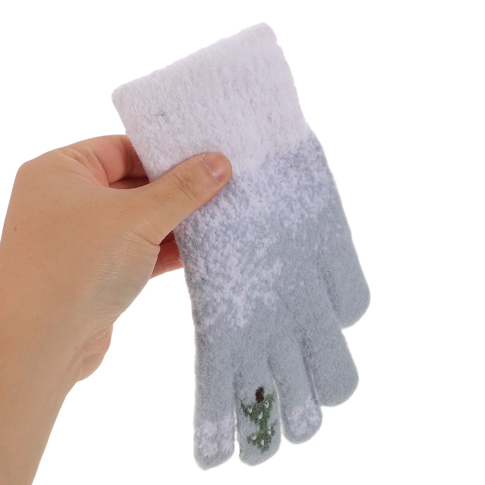 

1 пара теплых вязаных перчаток с рождественским узором в виде снежинок, ветрозащитные перчатки с сенсорным экраном для женщин, зимние теплые перчатки для холодной погоды, рождественские теплые варежки