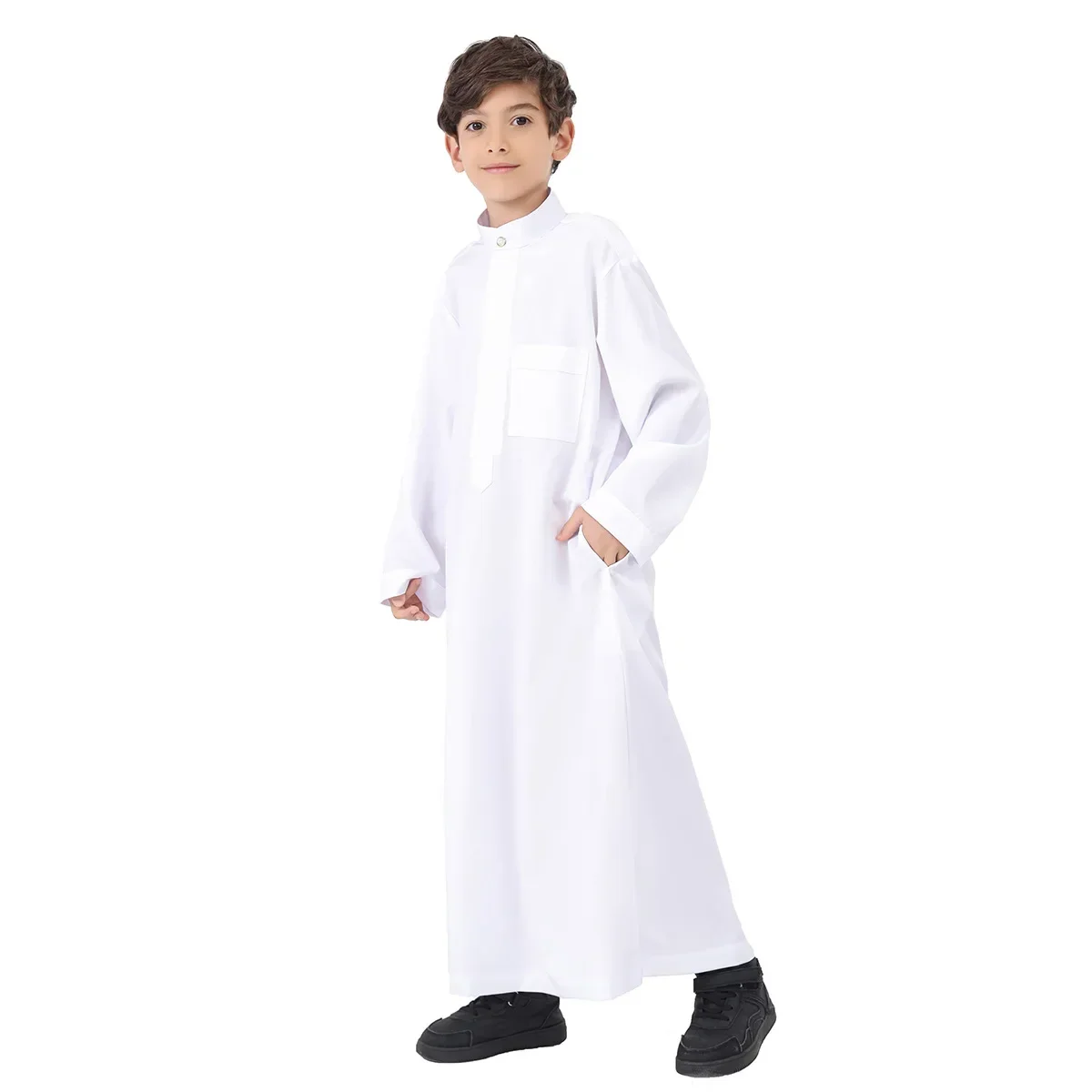 Eid meninos roupas muçulmanas árabe saudita robe crianças abaya kaftan oração islam roupas criança abaya vestido ramadan jubba thobe djellaba