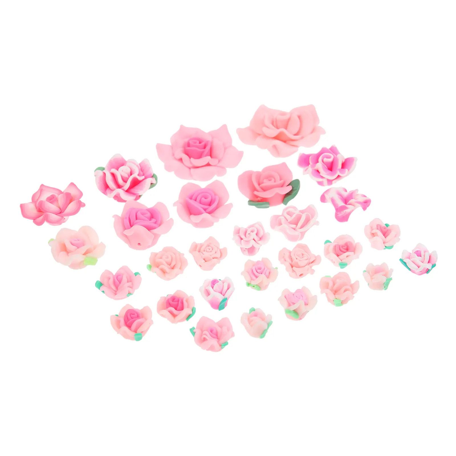 

28Pcs Soft Polymer Clay Flower Charms DIY Craft Accessories Phone Case Decoration Creative 3D Flower Embellishments Ornaments