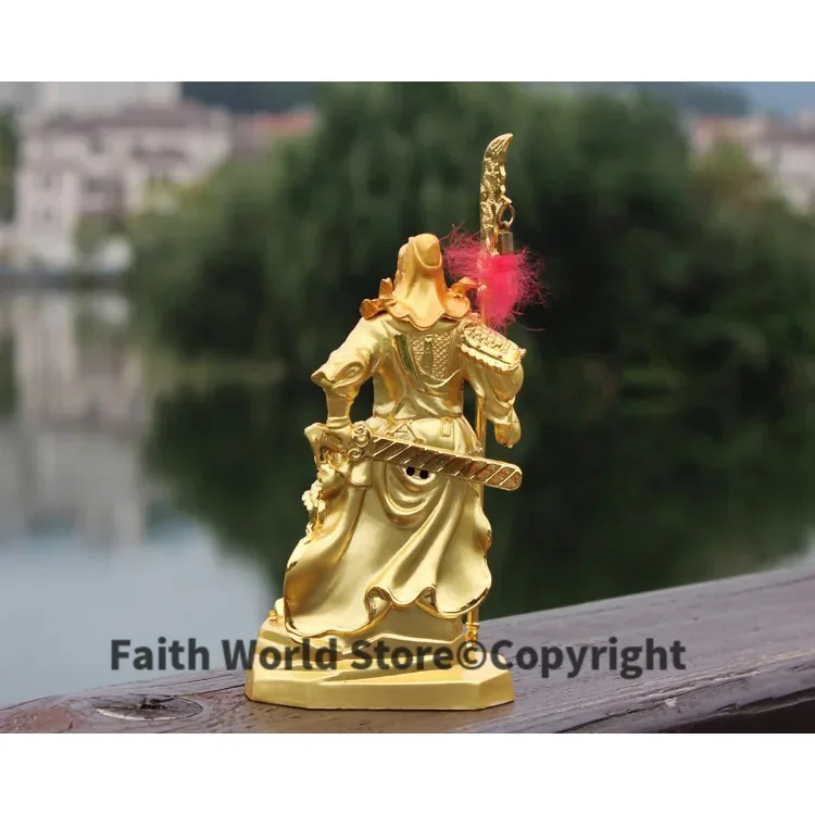 HOME SHOP Efficacious Talisman Protection Money Drawing Martial God of wealth guan gong Guandi FENG SHUI gold copper statue