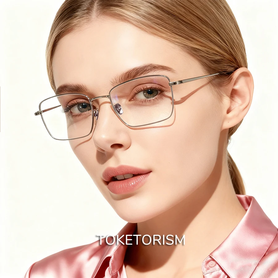 

Toketorism Custom Myopia Reading Glasses Women Optical Lenses With Recipe Quality Titanium Eyeglass Frame For Men