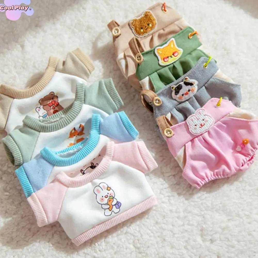 

20cm Doll Clothes Toy Dog Rabbit Cotton Doll Clothes Dress Up Suspender Pants No Attributes Dolls Clothes Changing Dressing Game
