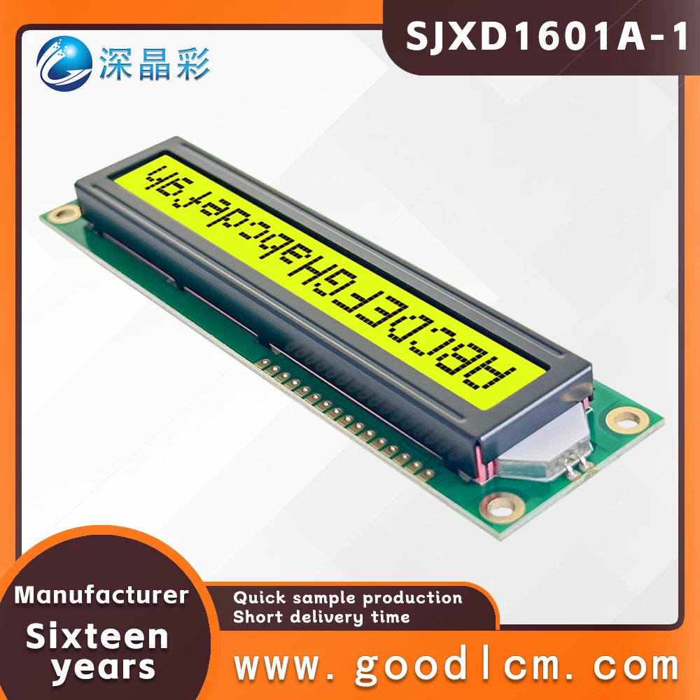 LCD1601A-1 1601Module Blue/Green Screen IIC/I2C 16x1 Large Character LCD Display Module1601 5.0V or 3.3V STN yellow green