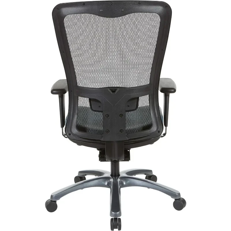 Silla de oficina profesional de respaldo alto con malla transpirable y soporte Lumbar ajustable, Base con acabado de titanio