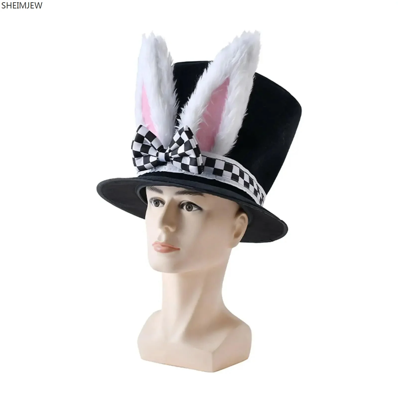 2023 Easter Bonnet Fun Novelty Holiday Hat Man Velvet Bunny Ear Top Hat Cute Seasonable Hand Wash Dress Up Hat