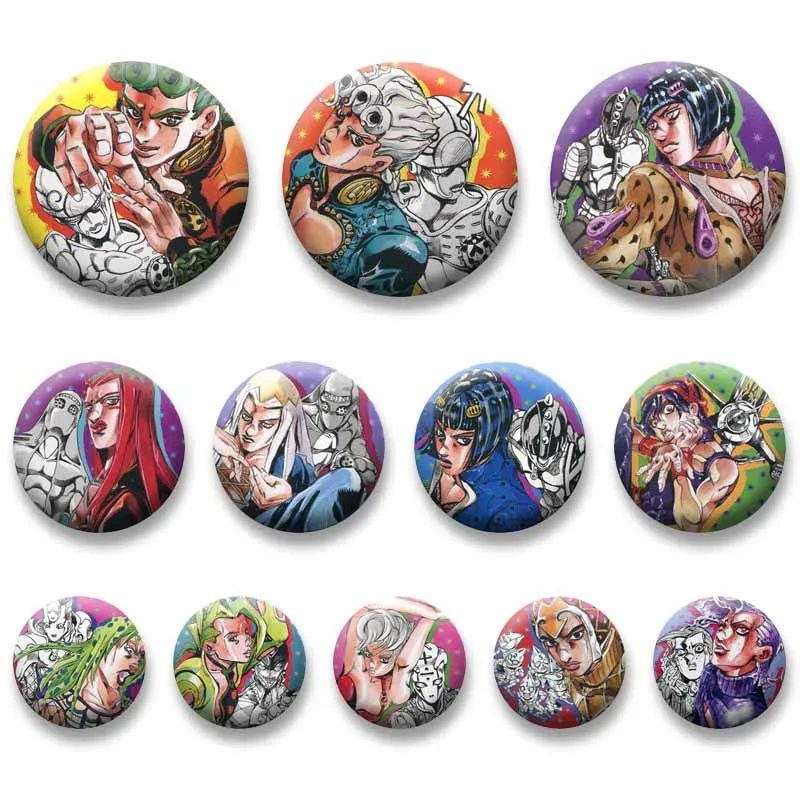 JoJo's Bizarre Adventure Giorno Giovanna Enamel Pin Cute Anime Manga Lapel Badge for Clothes Shoes Cosplay Jewelry Brooch Gift