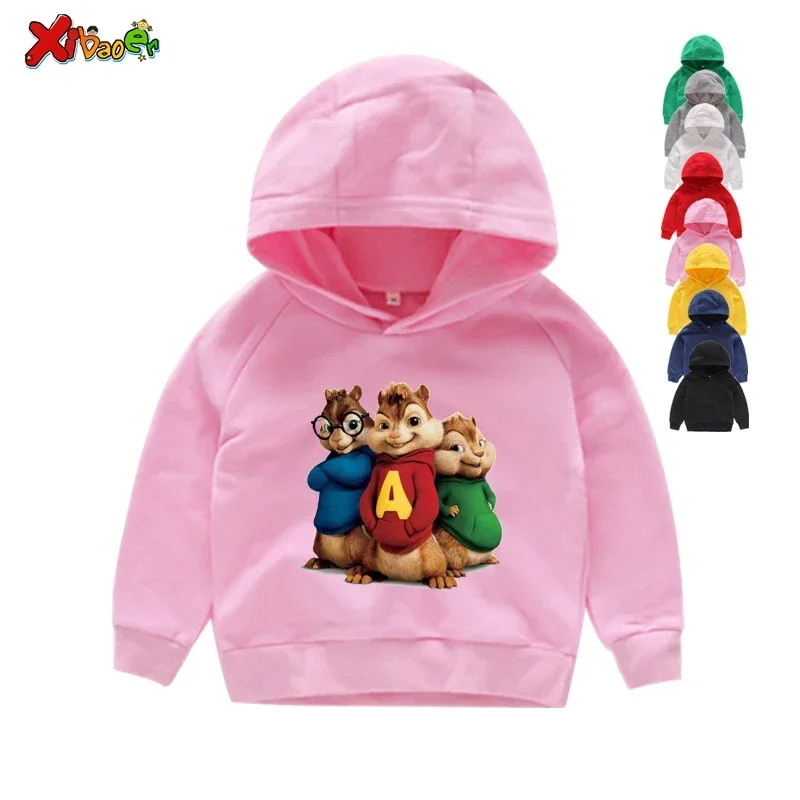 Kids Long Sleeved Sweater Girls Suit New Boys Hoodies Girls Hoodies Sweatshirts 3T-8T Alvin Costume Kids Hoodies 3-12 Years