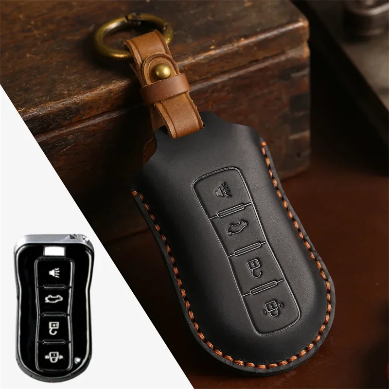 

1pc Leather Key Case Cover For Ha/Ma 7X 8S 6P 7X-1 Car Smart Remote Key Holder Accessories