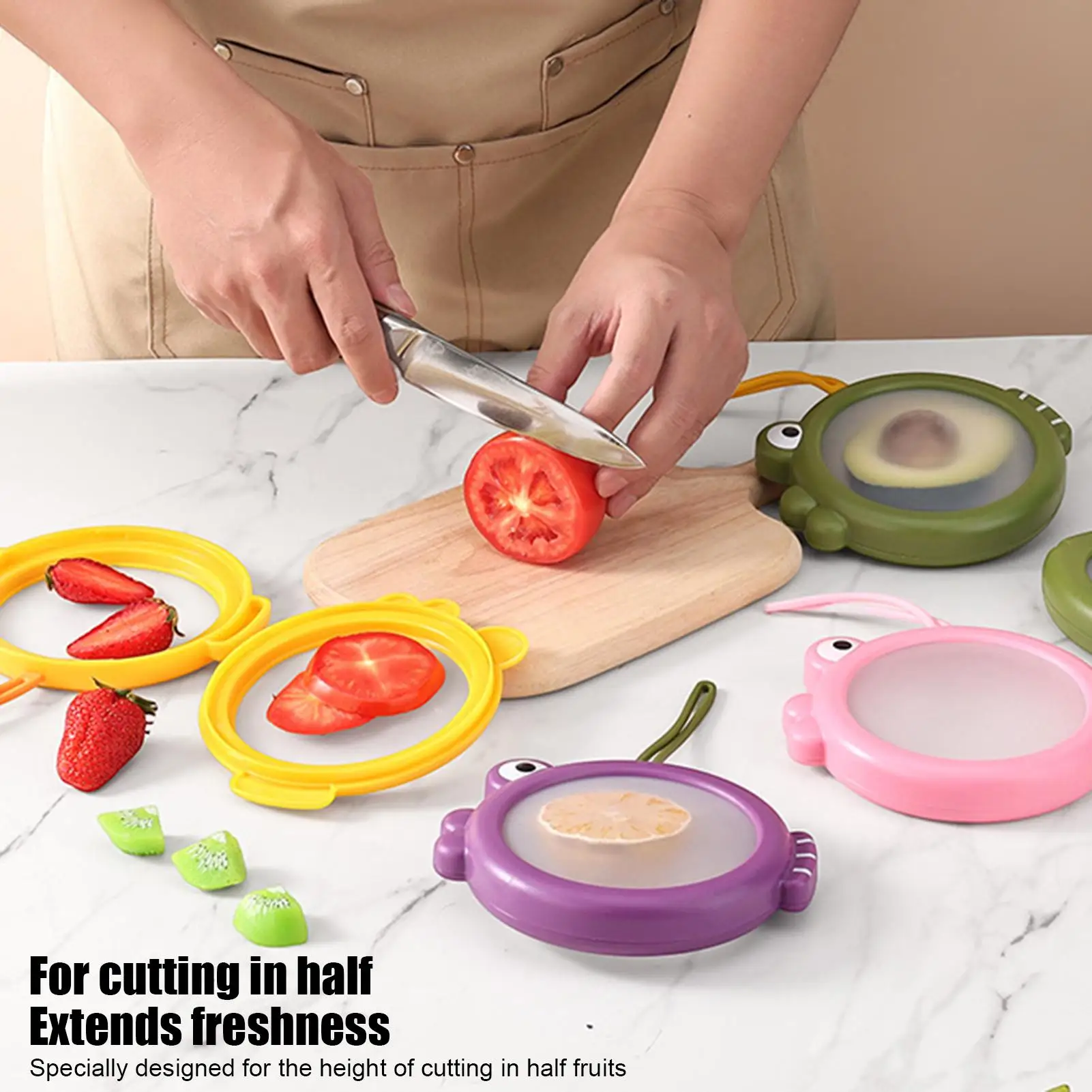 Tomato Saver Fish Shape Lemon Holder Reusable Stackable Avocado Saver For Travel Leftover Cheese Pantry Meal Prep Berry School