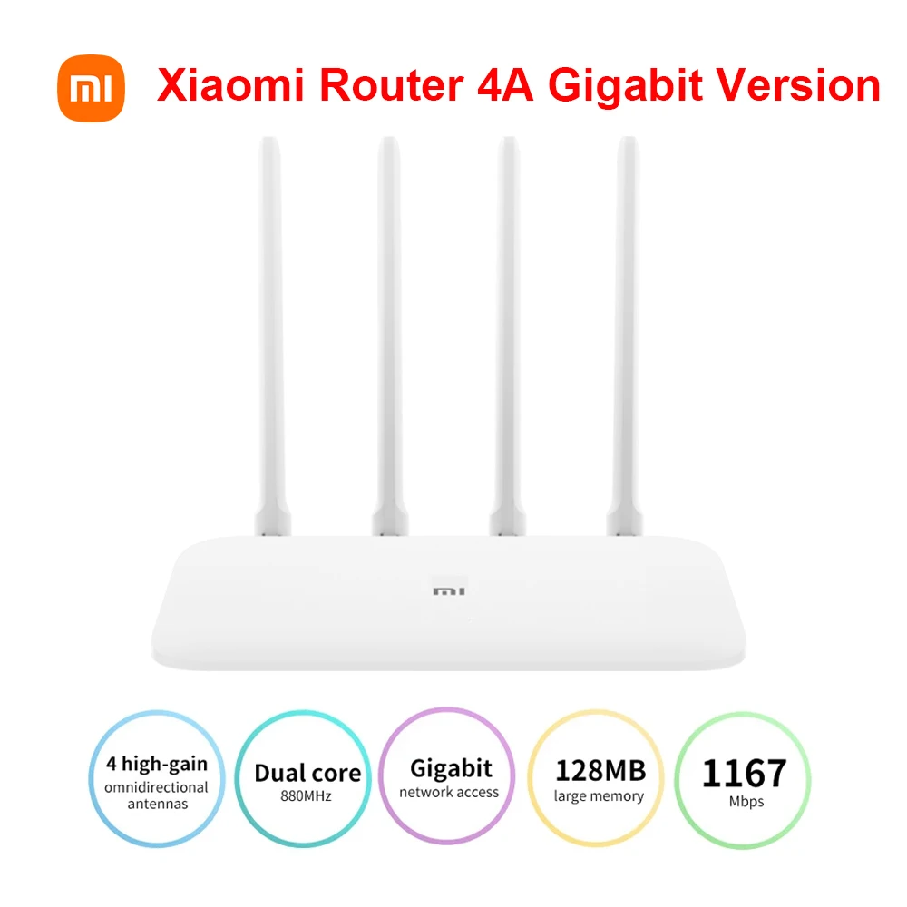 Xiaomi Mi Router 4A Gigabit Version 2.4GHz 5GHz WiFi 1167Mbps WiFi Repeater 128MB DDR3 High Gain 4 Antennas Network Extender