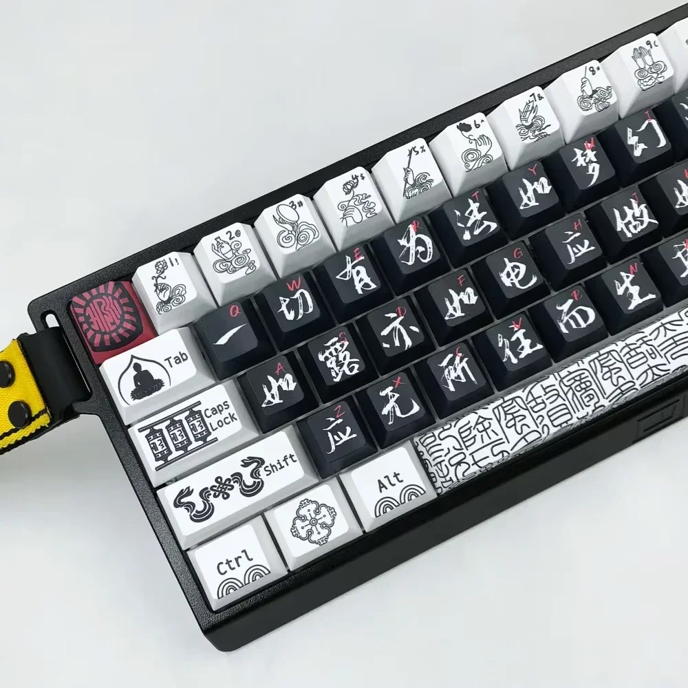 GEFENSI Diamond Sutra 106 Key Chinese Mythology PBT Keycap Cherry Chinese Suitable For Mechanical Keyboard 61/64/68/75/86 Layout