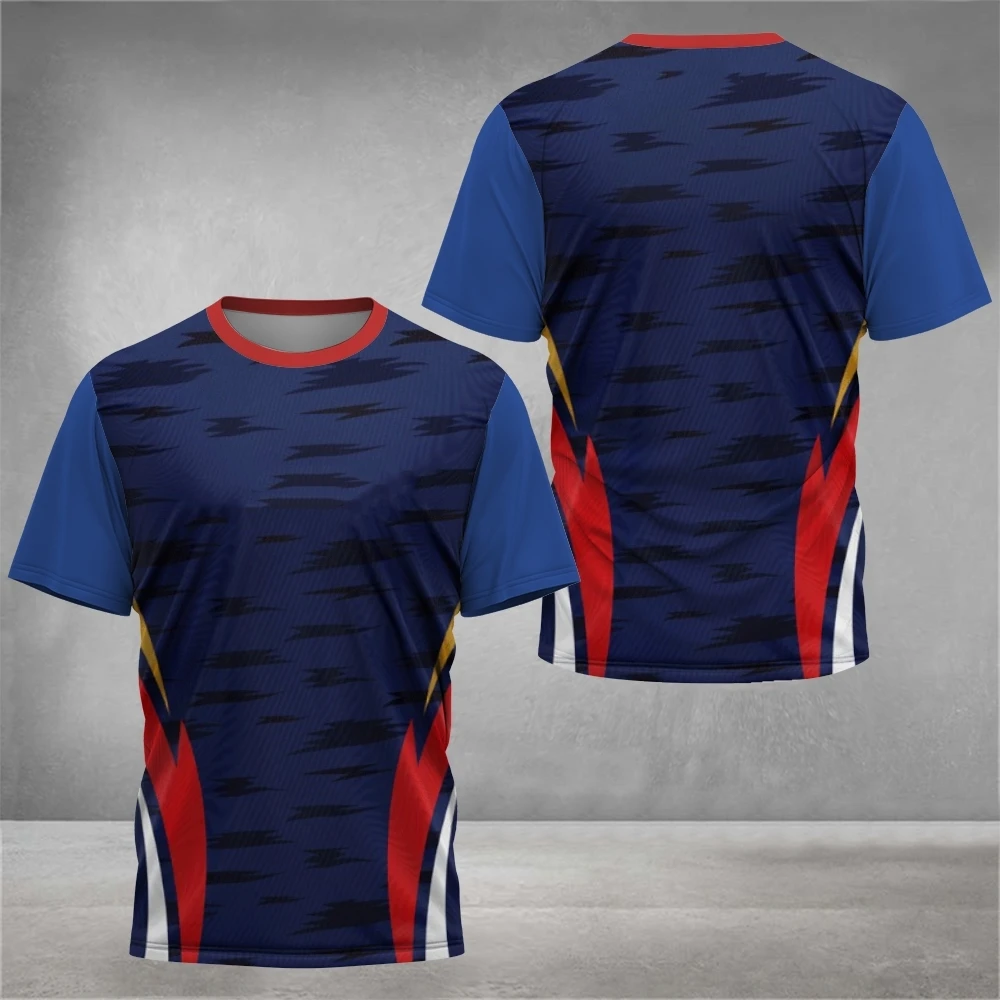 Homens Ginásio Sportswear Camisetas 3D Impressão Verão Badminton Tênis T-Shirt Correndo Fitness Training Quick Dry O-Neck Manga Curta Tops