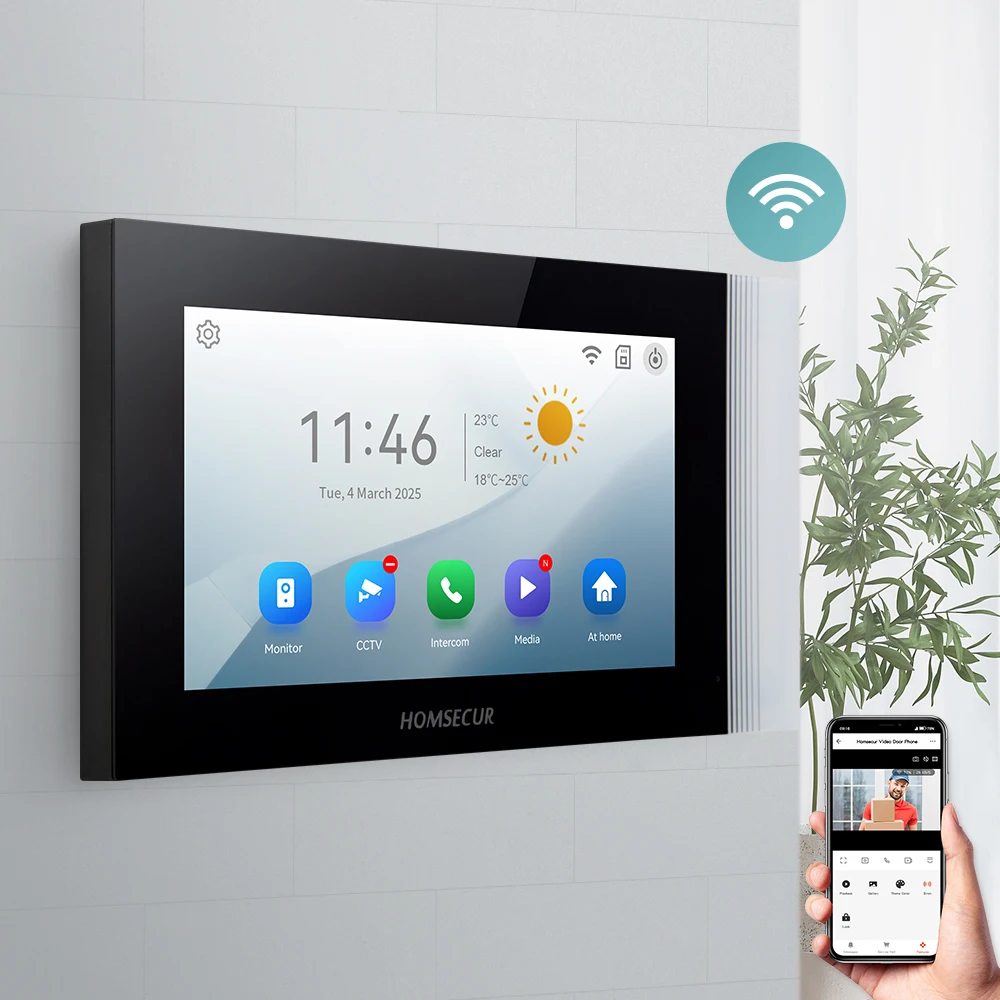 

HOMSECUR HD XM714H Внутренний монитор для Wi-Fi видеодомофона и дверного звонка