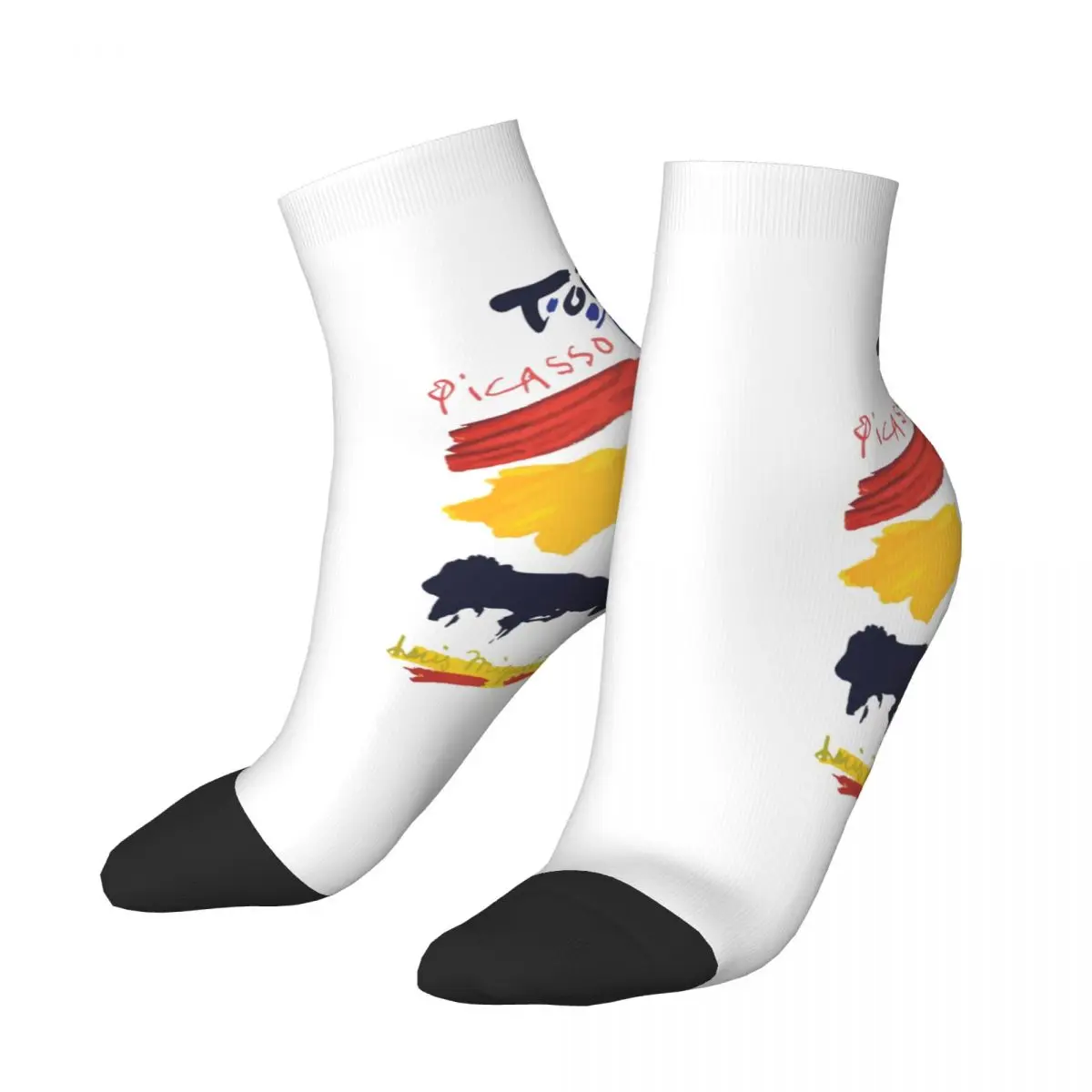 Toros Y Toreros Men's Crew Socks Unisex Funny 3D Printed Pablo Picasso Bulls and Bullfighters Dress Socks