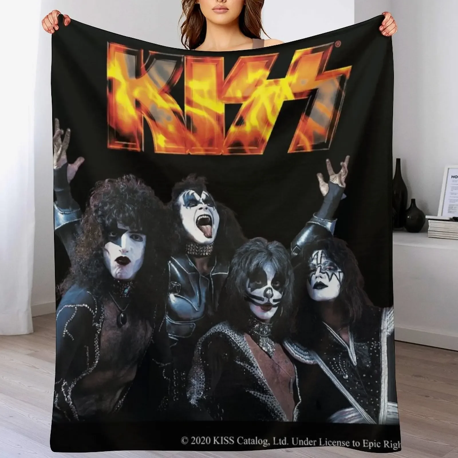 

KISS Band Throw Blanket valentine gift ideas Soft Beds manga christmas gifts Blankets
