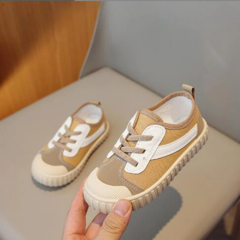 2024 New Children's Autumn Board Shoes for Boys and Girls Baotou Anti Kick Student Casual White Shoes Biscuit shoes Size 21-32